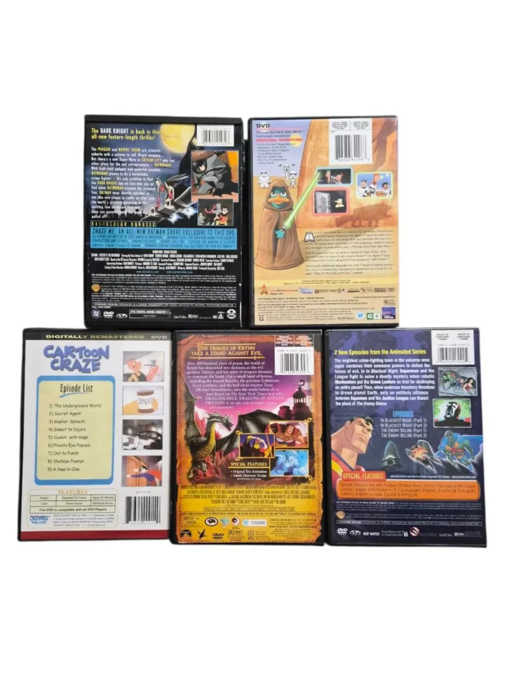 5 Animated Adventure DVD Superman & Popeye, Dungeons & Dragons, Justice League - Picture 2 of 5